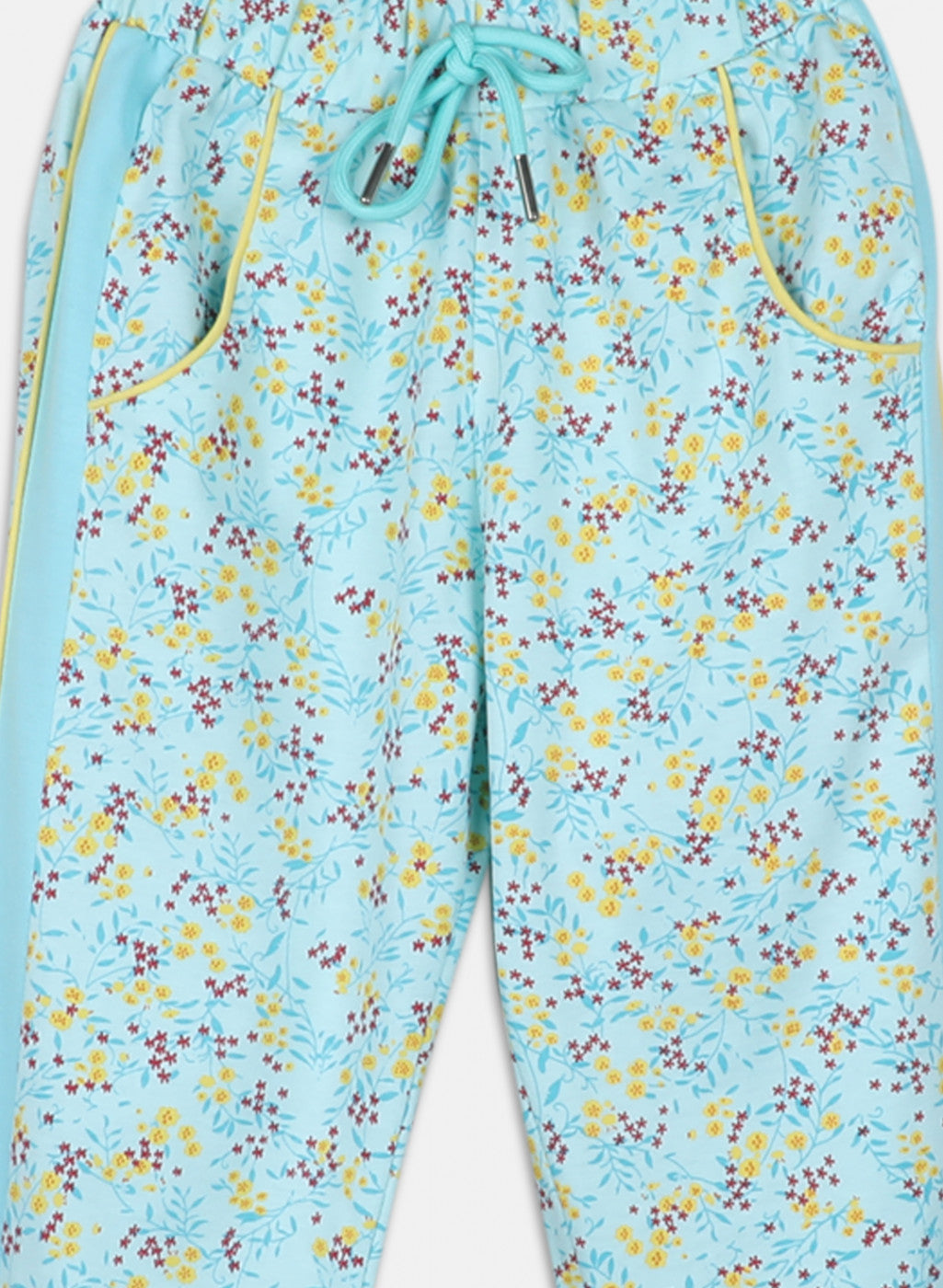 Girls Aqua Blue Regular Fit Lower