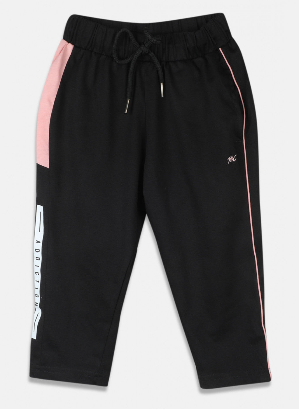 Girls Black Plain Capri