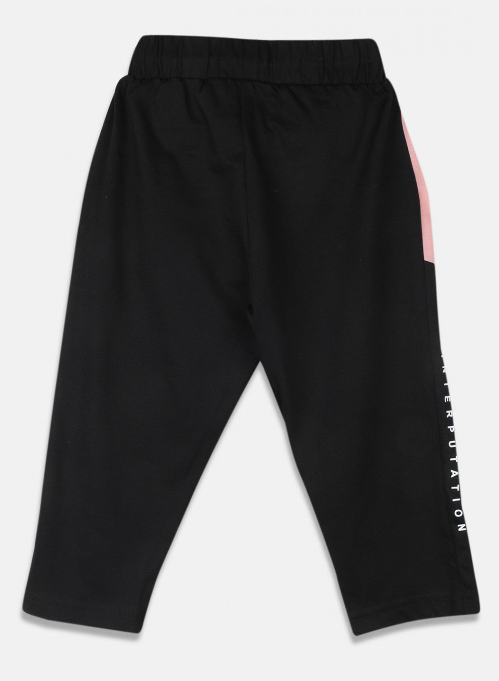 Girls Black Plain Capri