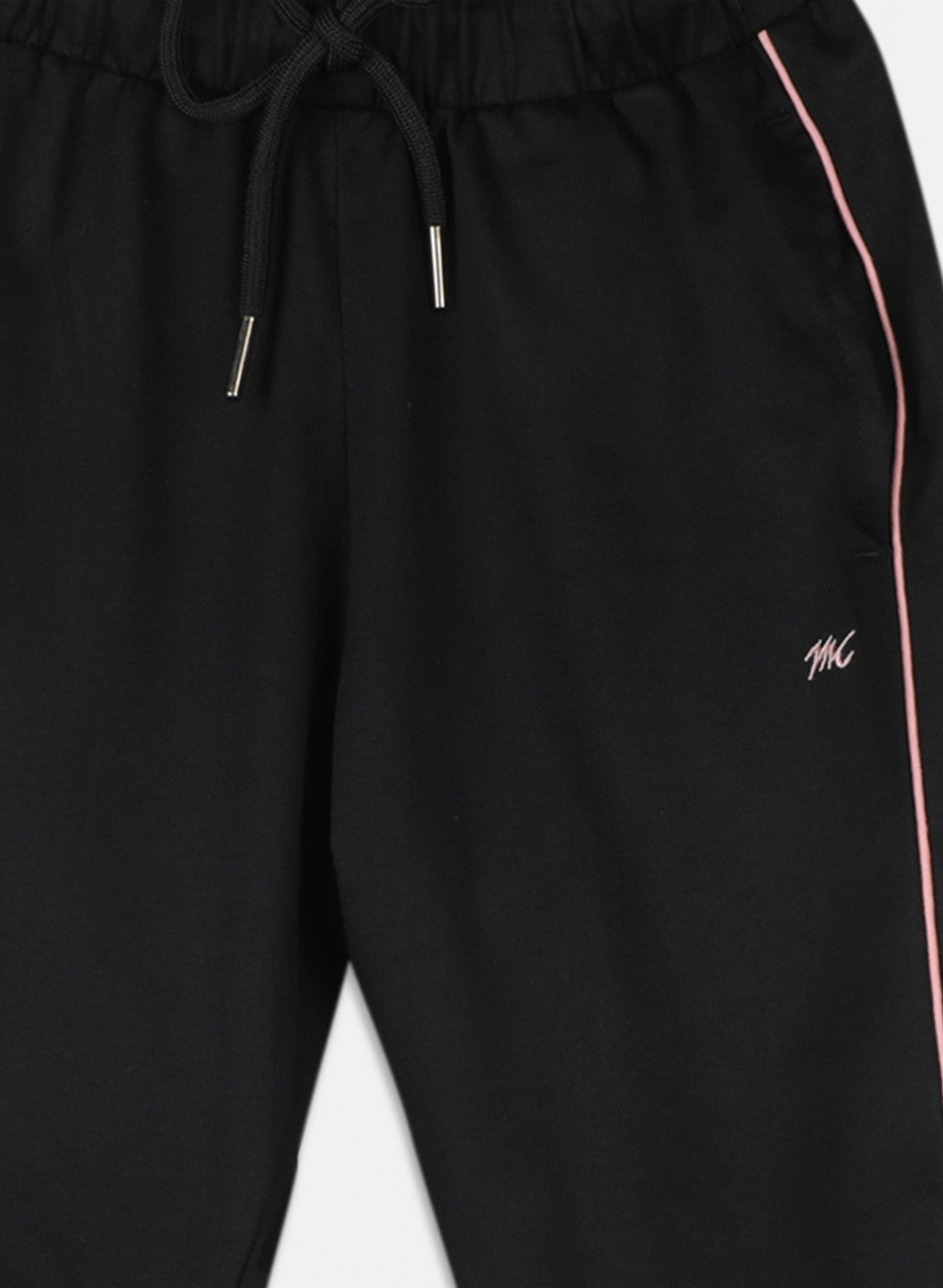 Girls Black Plain Capri