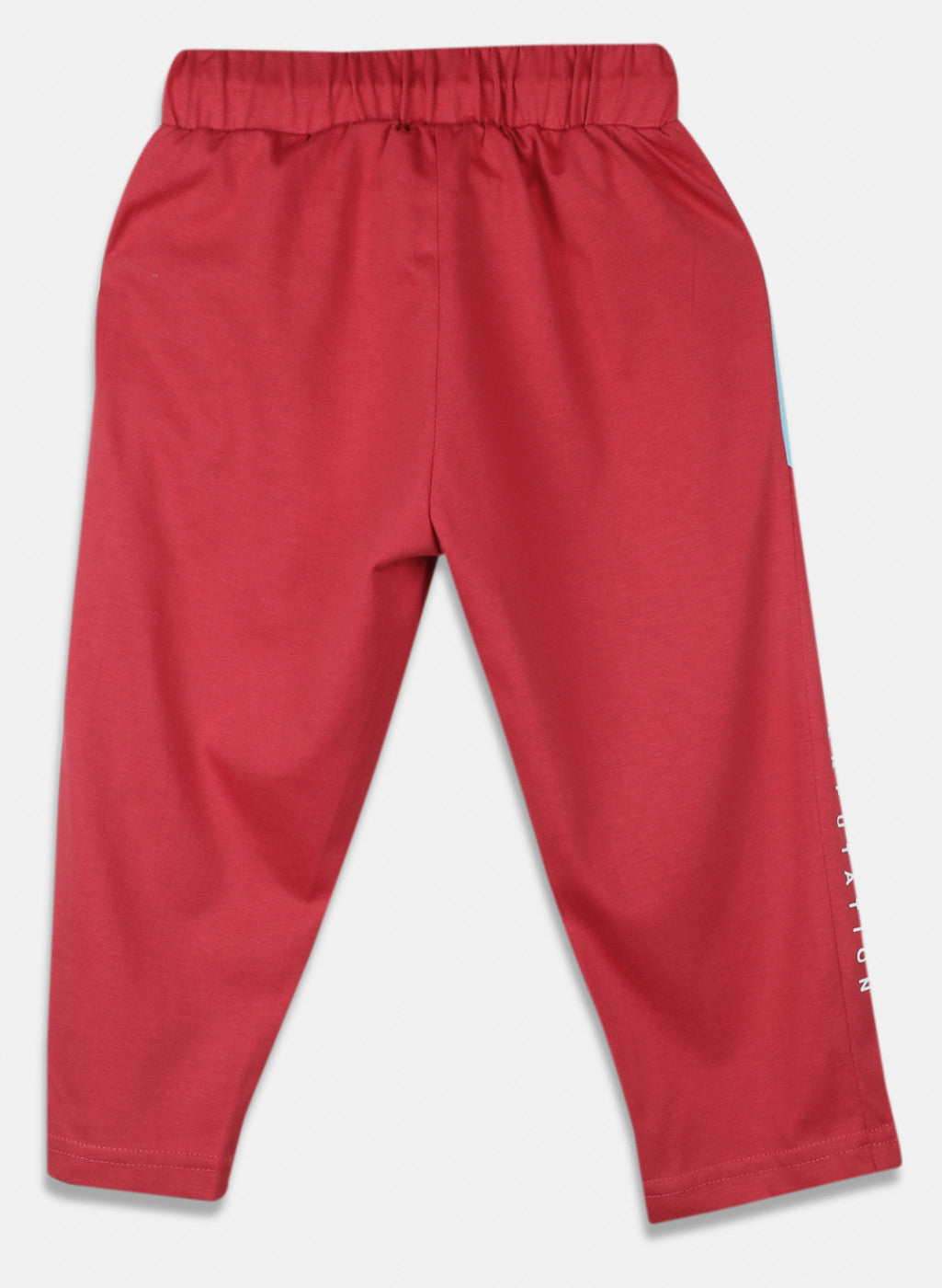 Girls Red Plain Capri