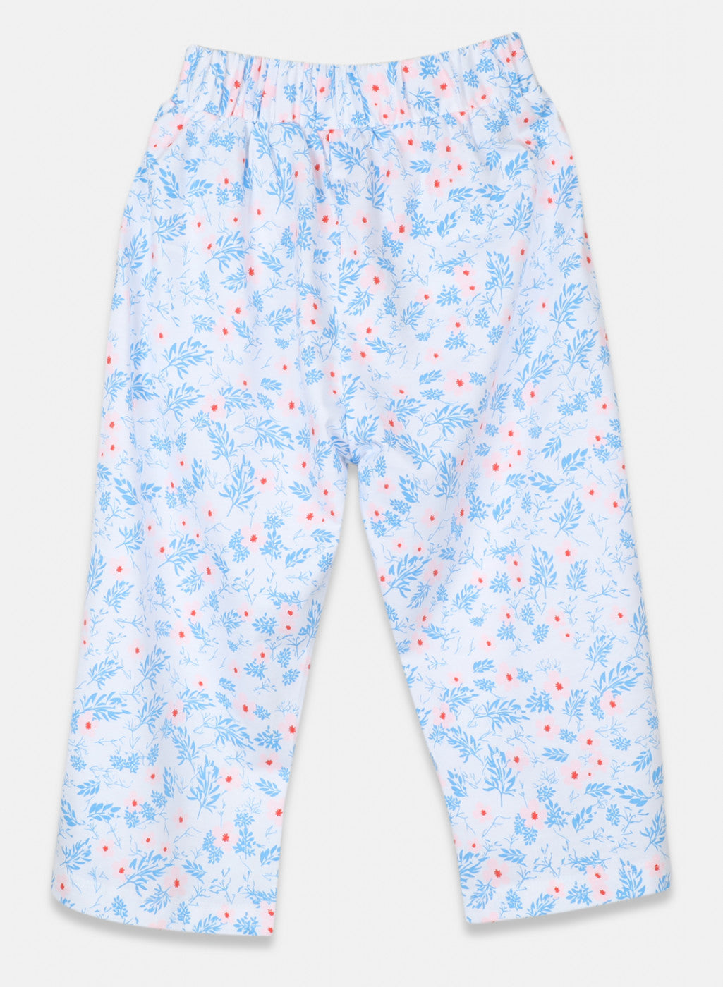 Girls Off White Printed Capri