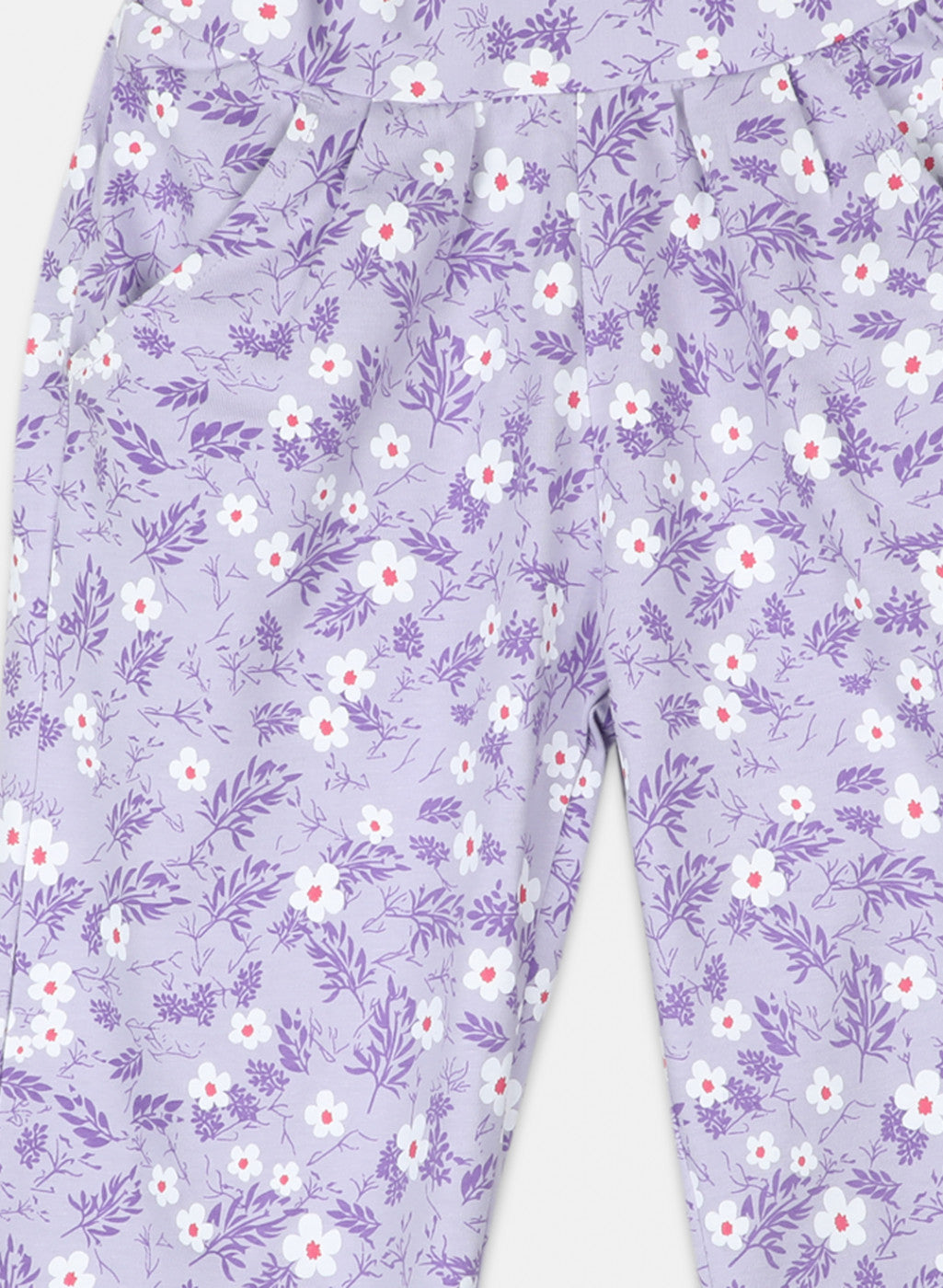 Girls Purple Printed Capri