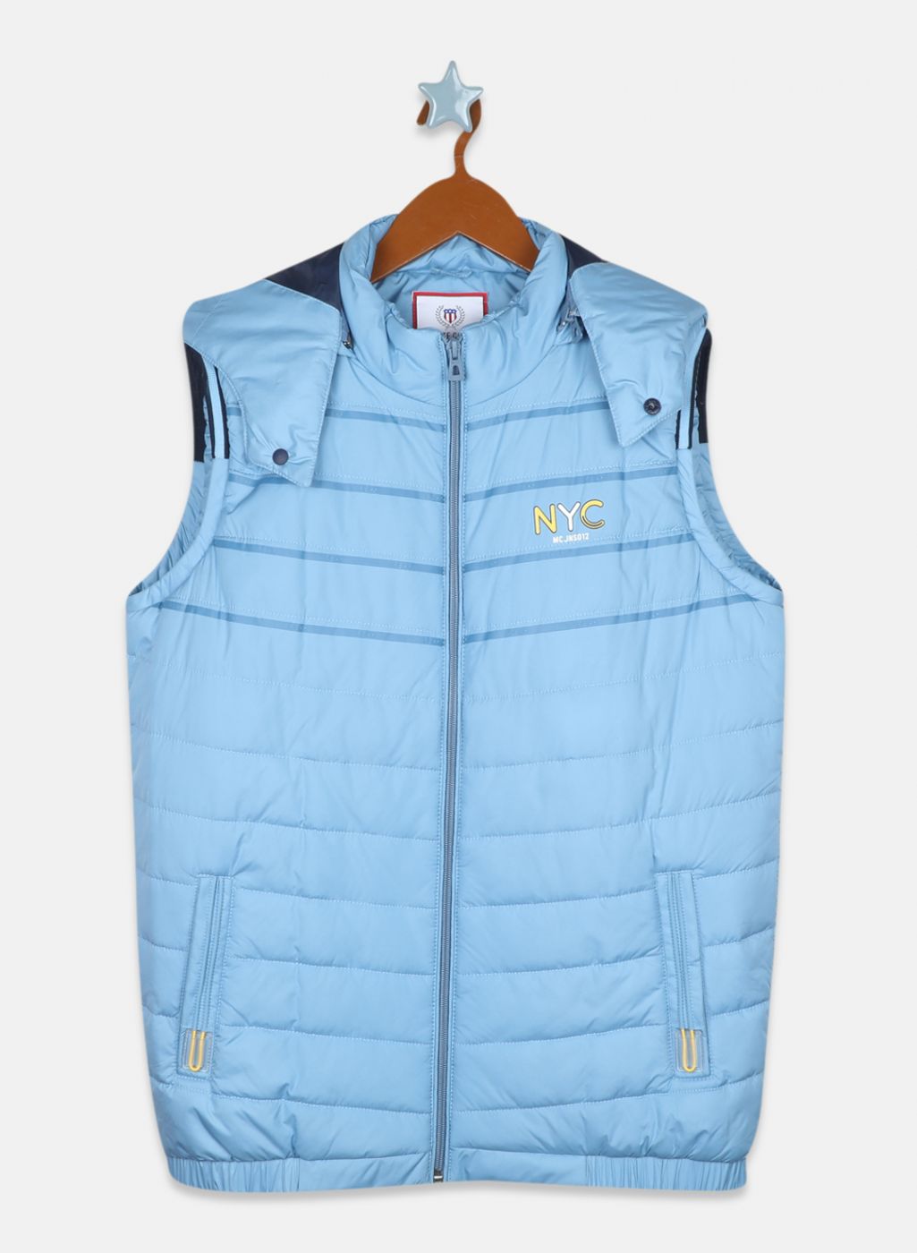 Boys Blue Solid Jacket