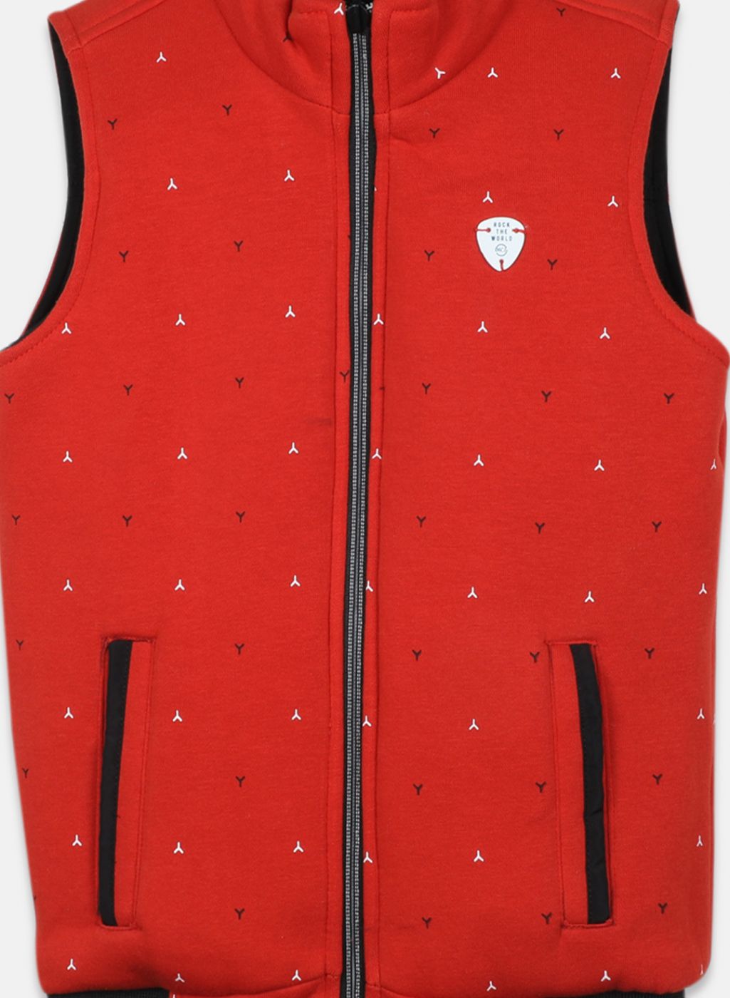 Boys Red & Black Reversible Solid Jacket