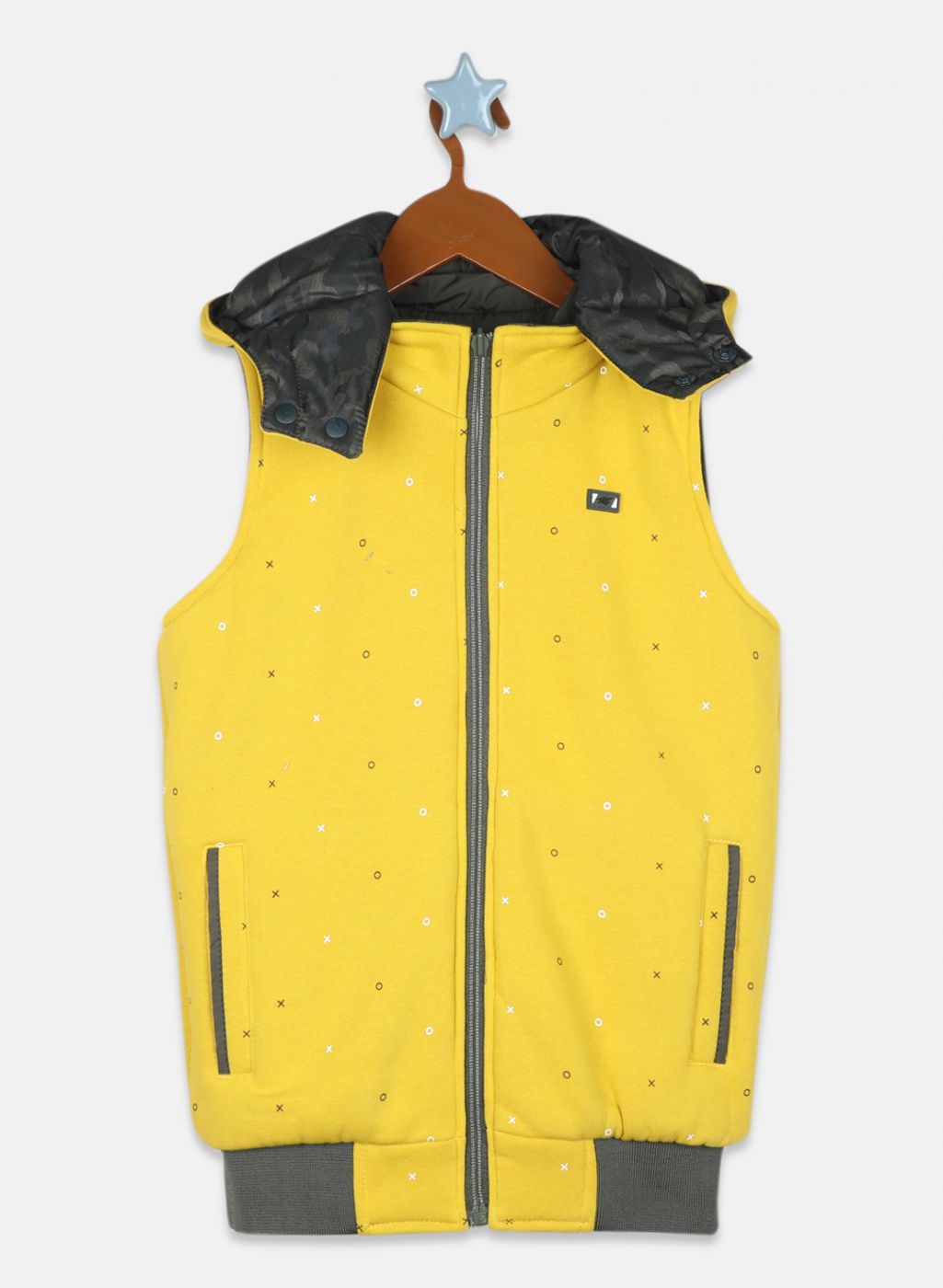 Boys Olive Self Design Jacket