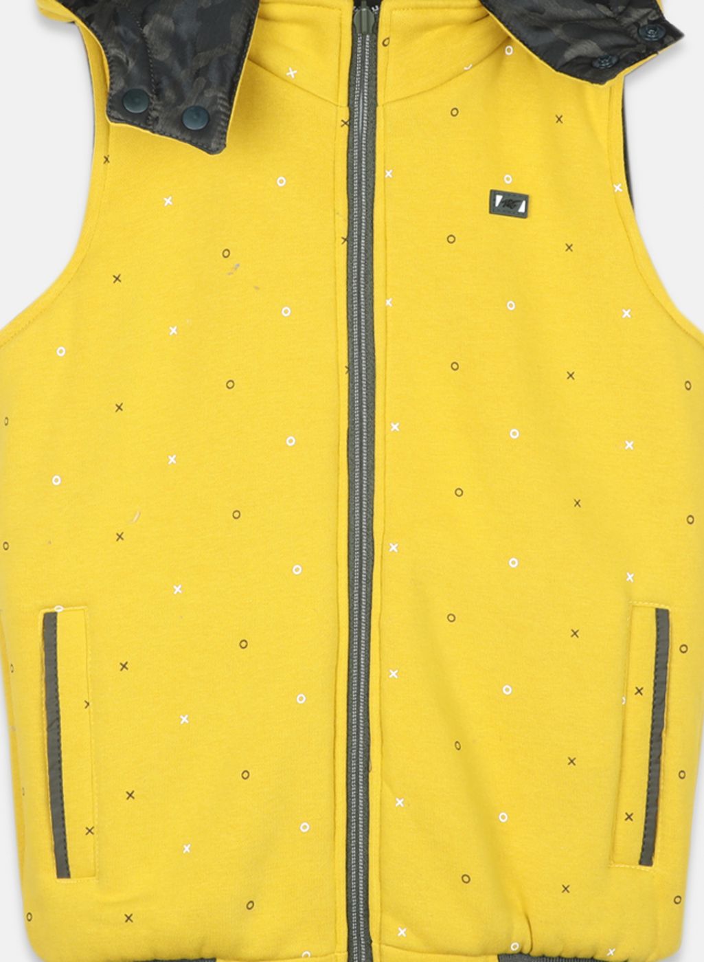 Boys Olive Self Design Jacket