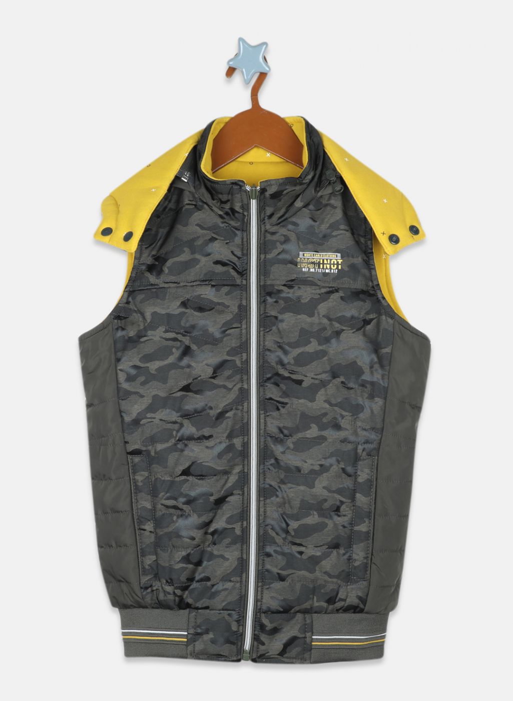 Boys Olive Self Design Jacket