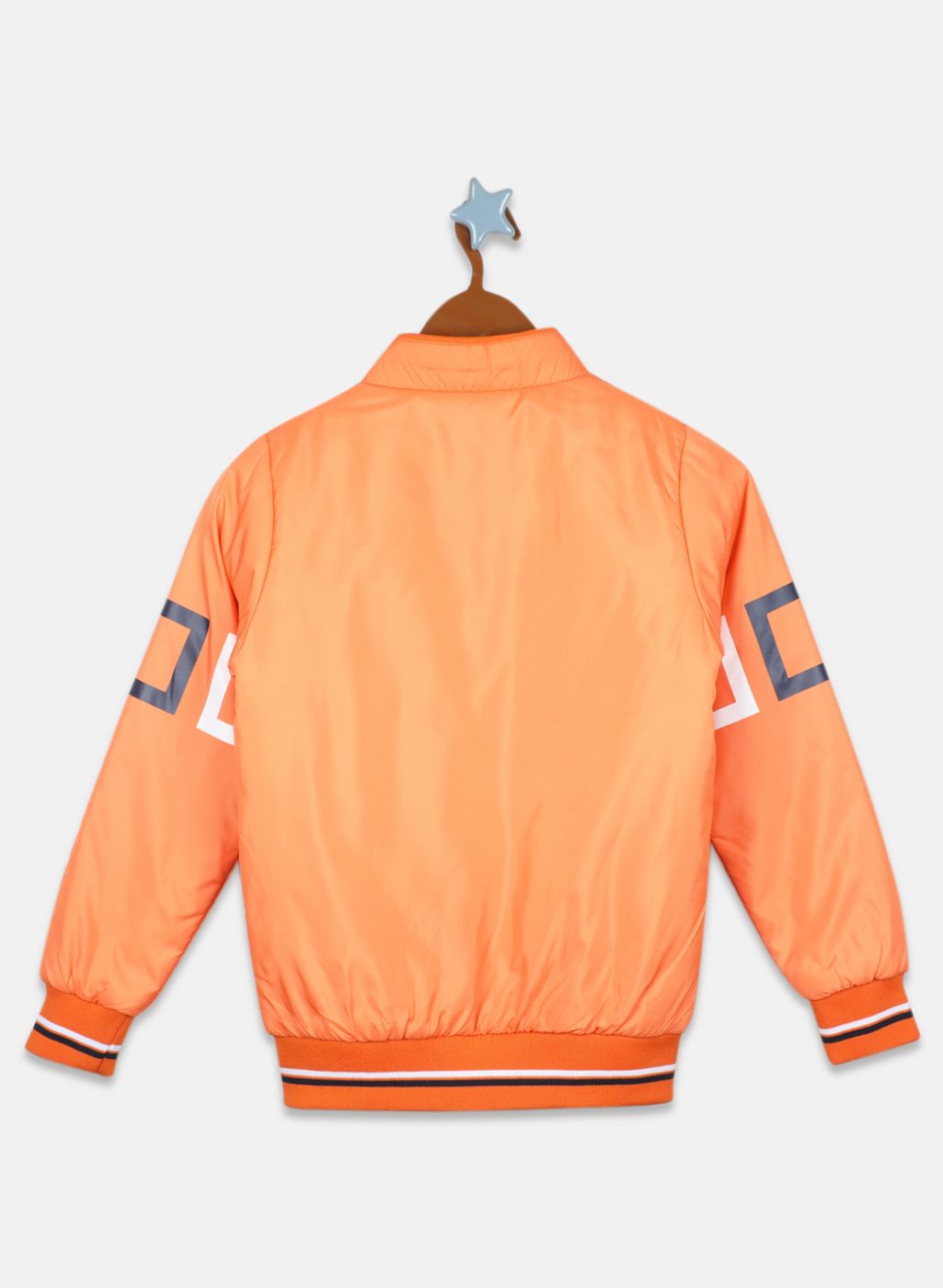 Boys Orange Solid Jacket