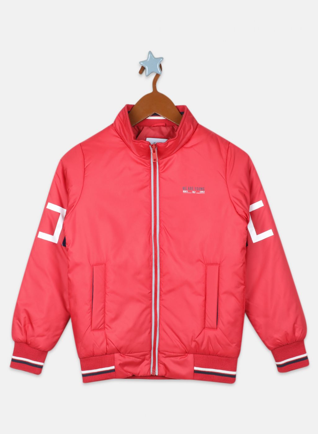 Boys Red Solid Jacket