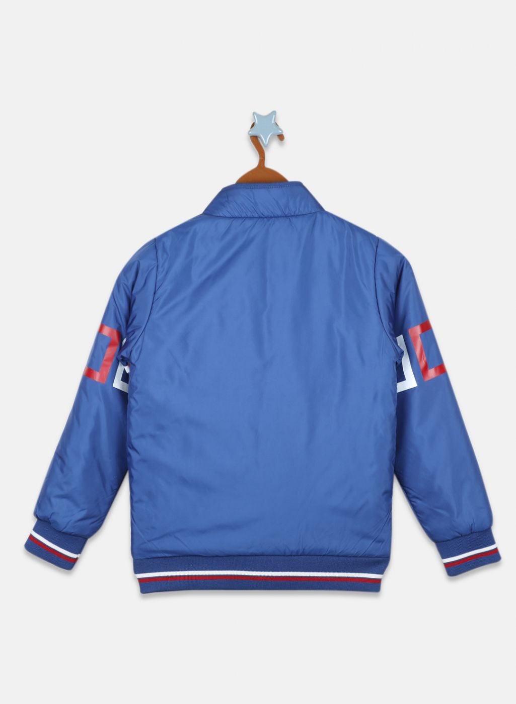 Boys Blue Solid Jacket