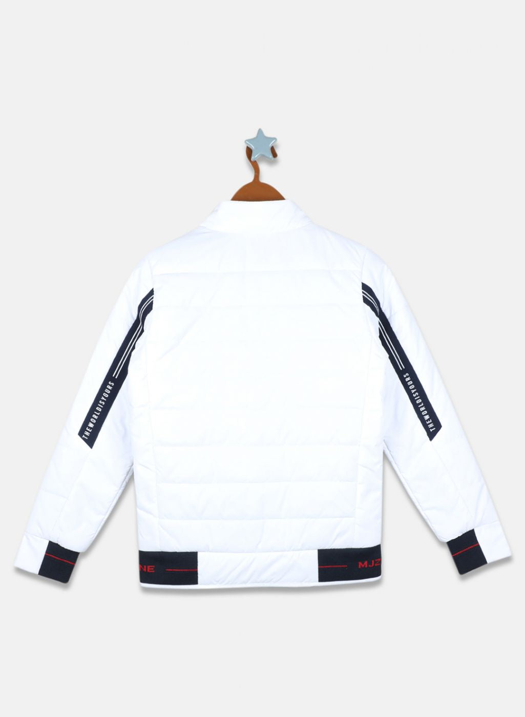 Boys White Solid Jacket