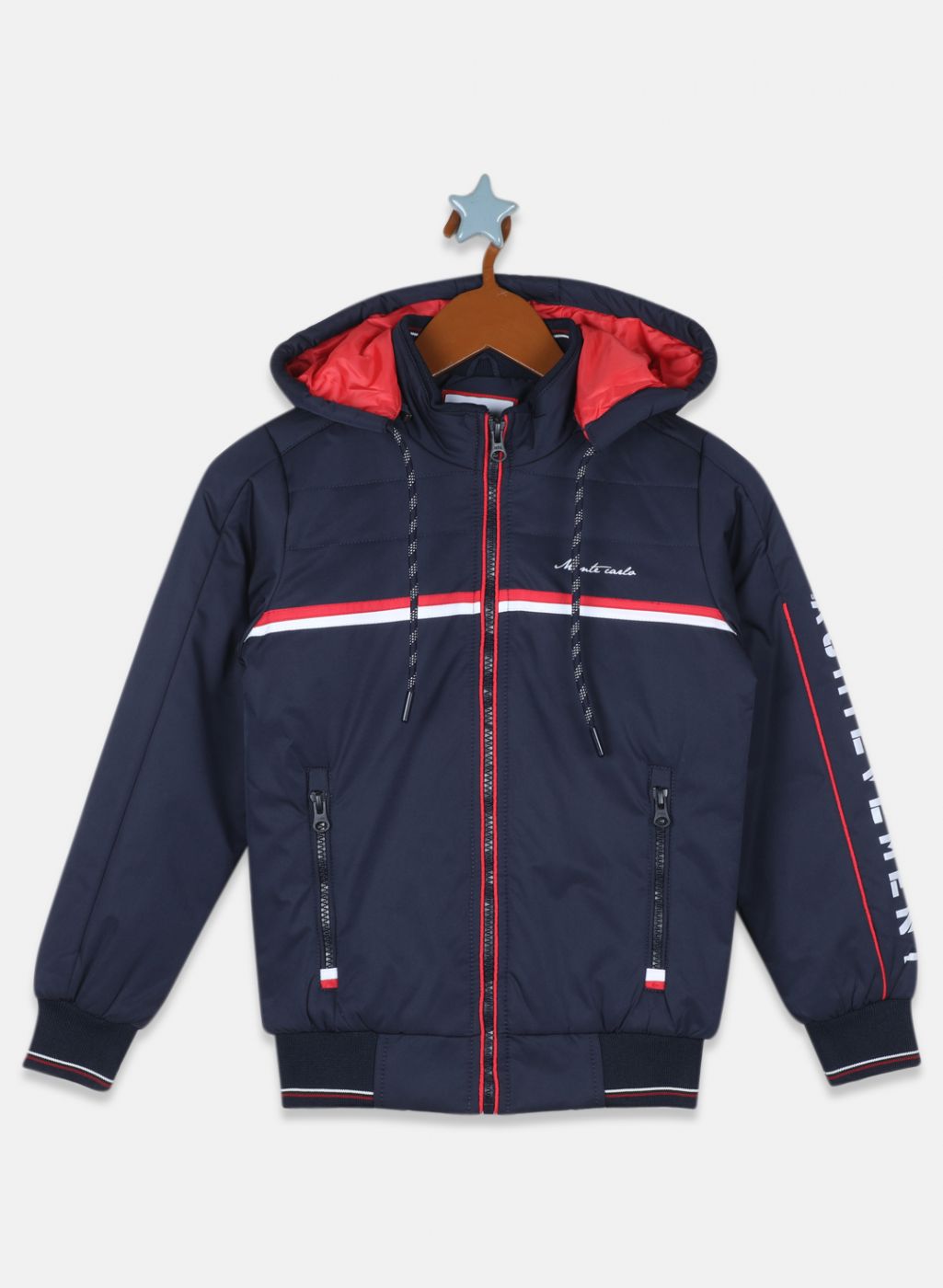 Boys NAvy Blue Solid Jacket