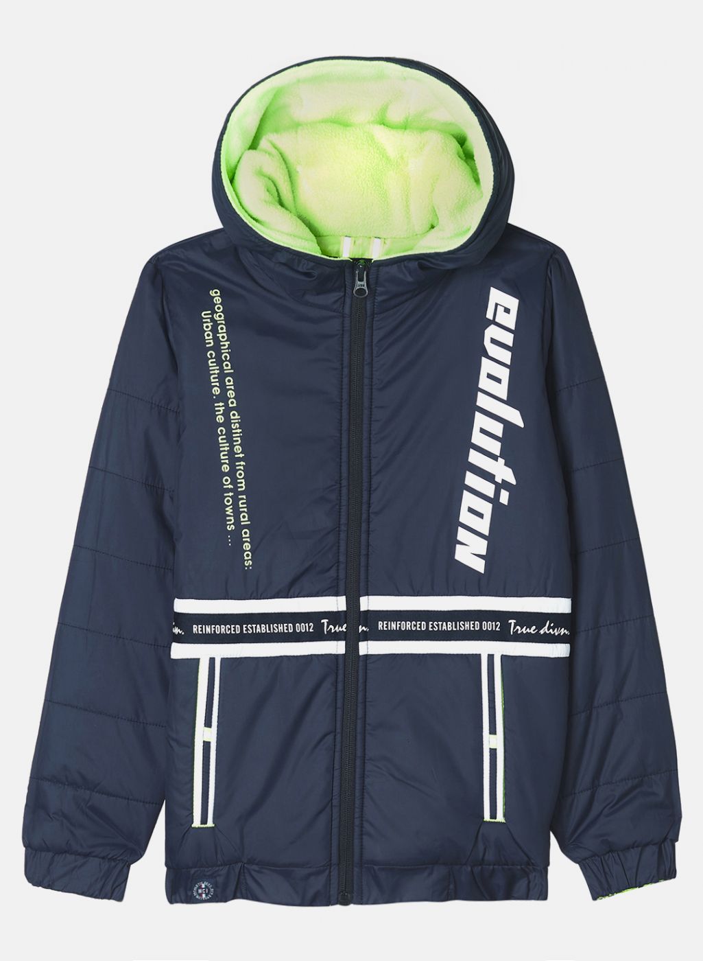 Boys NAvy Blue Solid Jacket