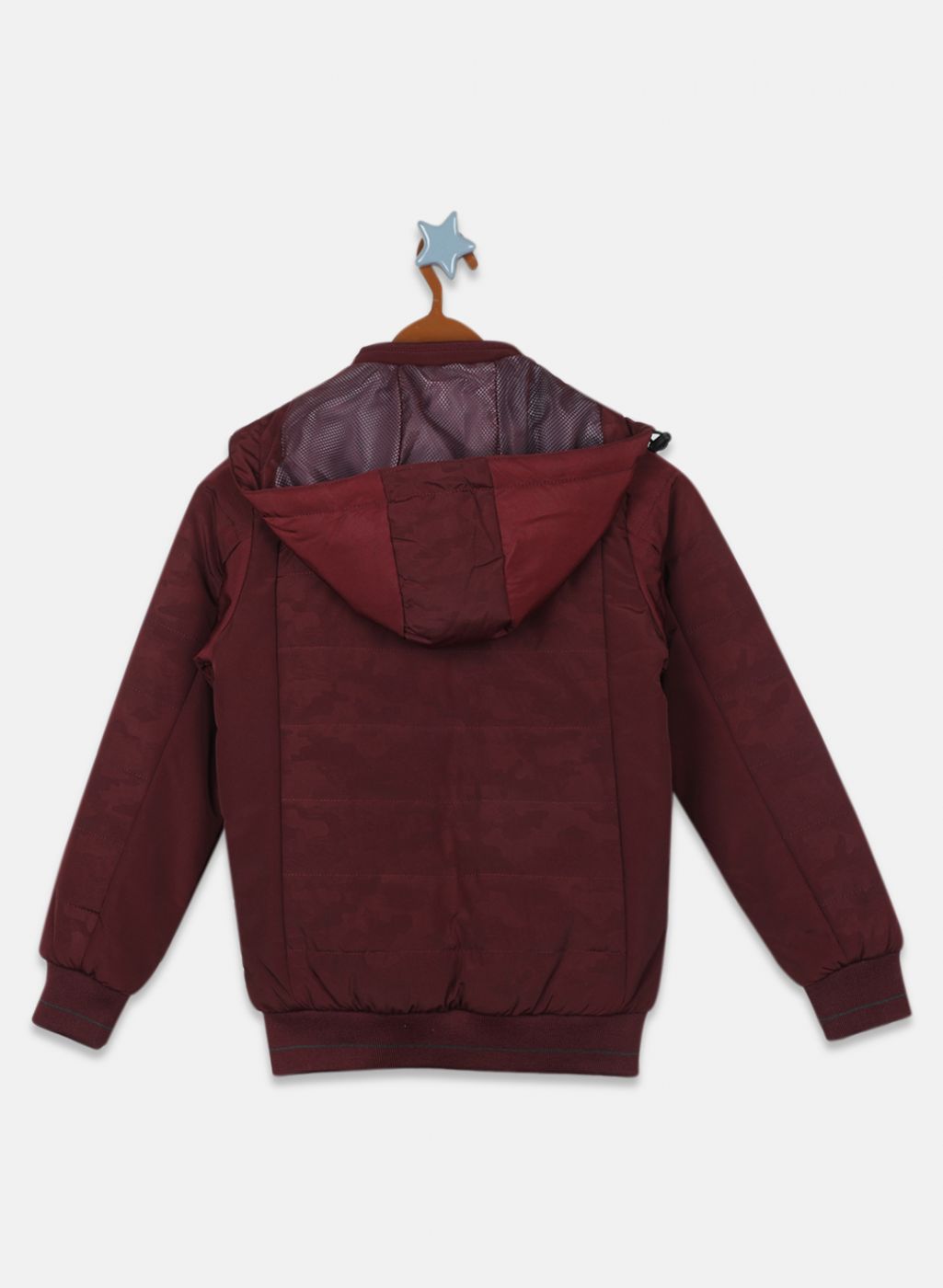 Boys Burgundy Self Design Jacket