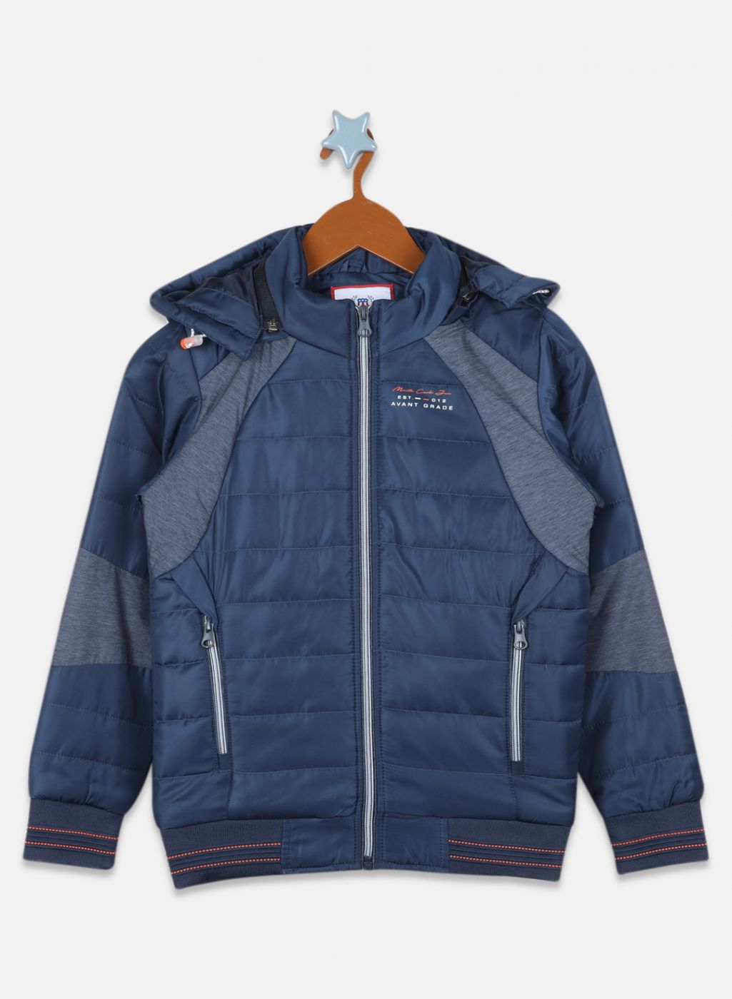 Boys NAvy Blue Solid Jacket