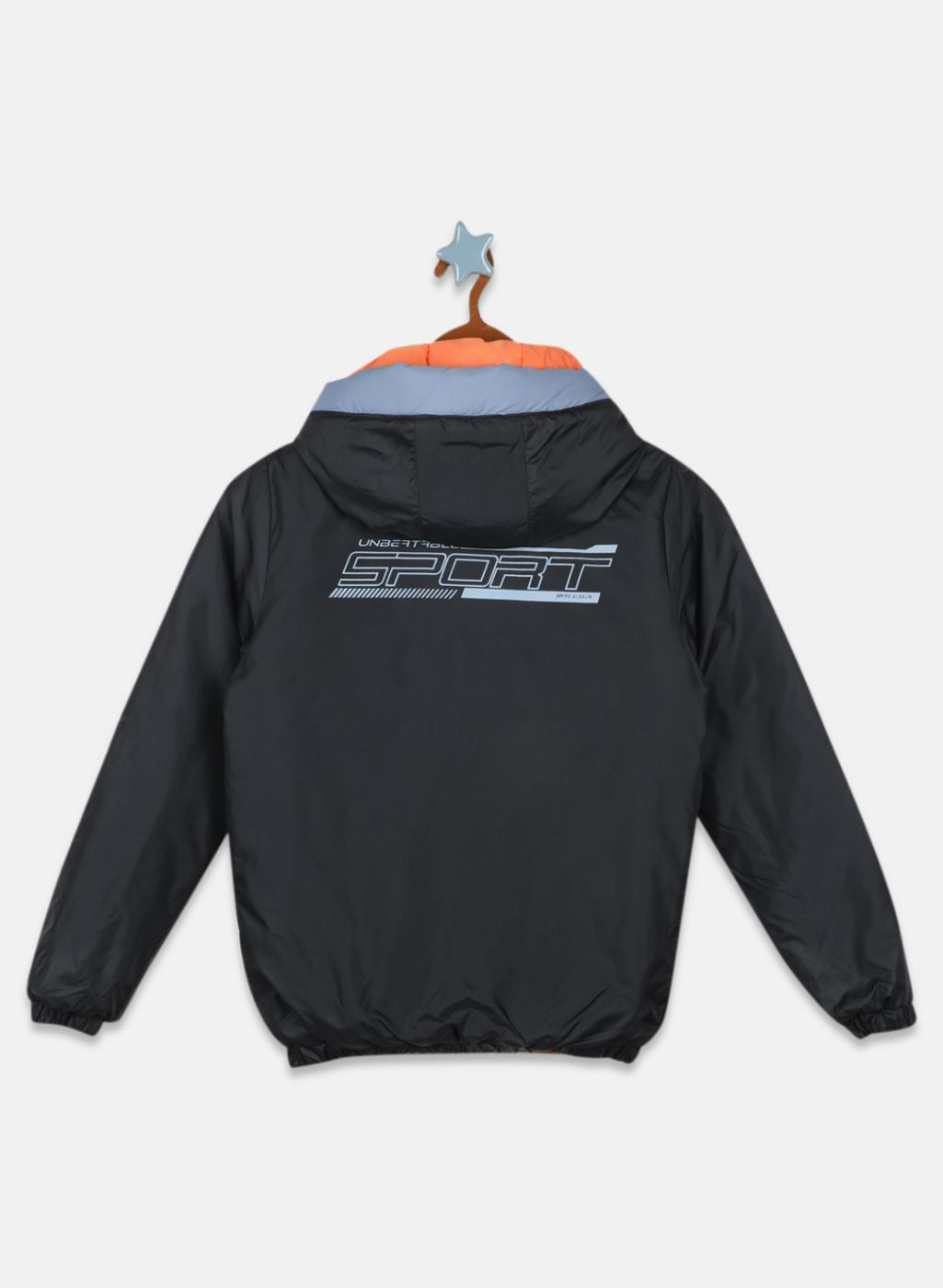 Boys Orange Solid Jacket