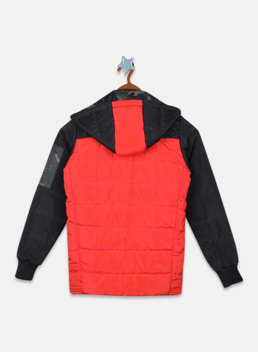 Boys Orange Printed Jacket