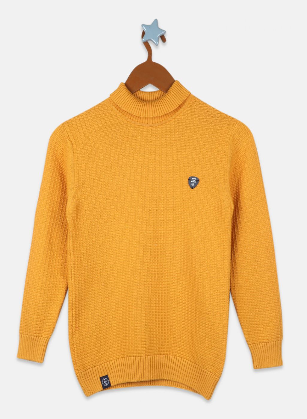 Boys Mustard Printed Pullover