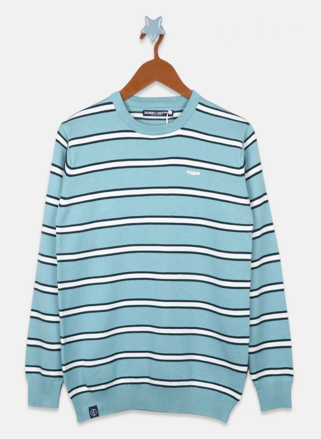 Boys Teal Blue Stripe Pullover
