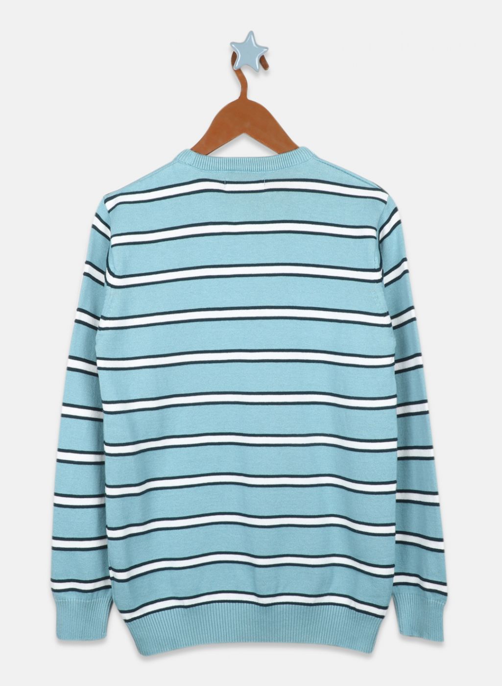 Boys Teal Blue Stripe Pullover