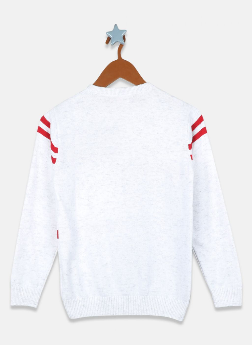 Boys White Solid Pullover