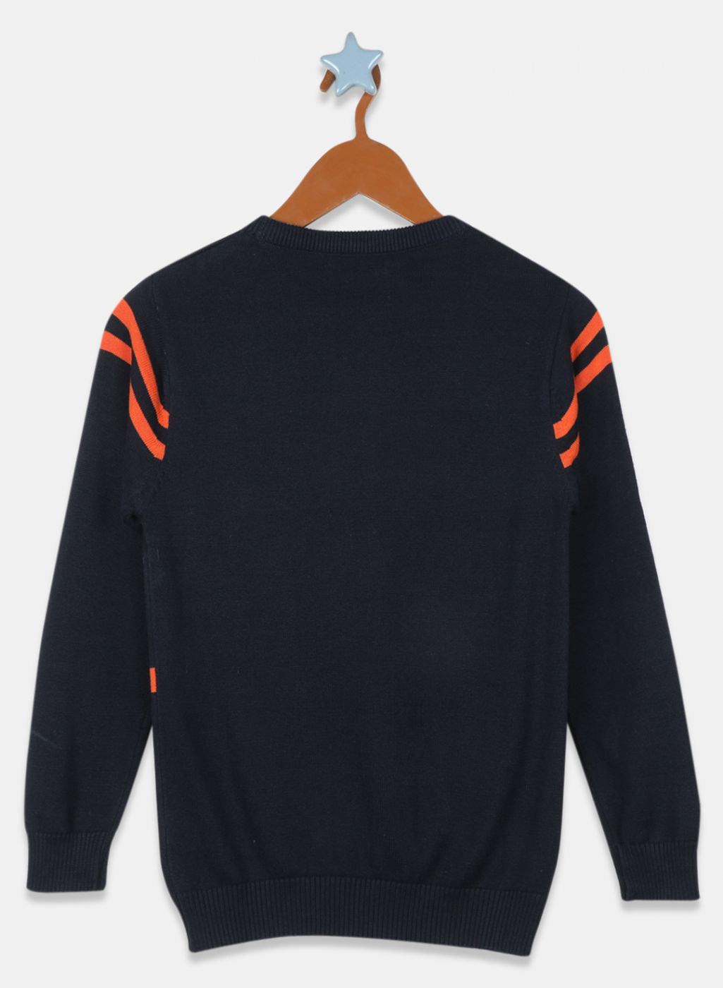 Boys Navy Blue Solid Pullover