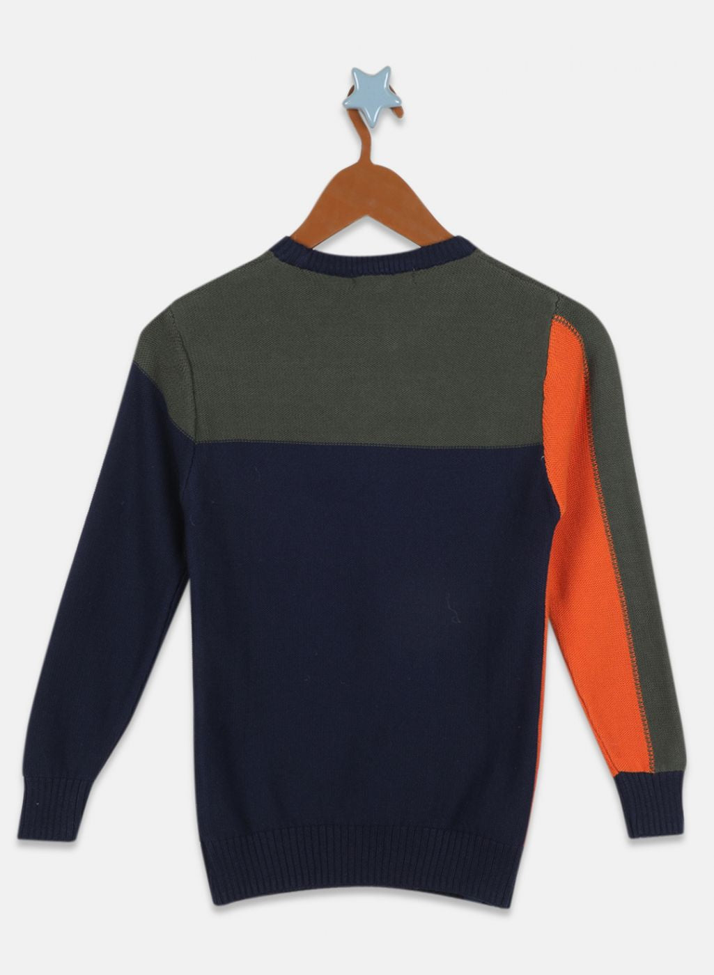 Boys NAvy Blue Solid Pullover