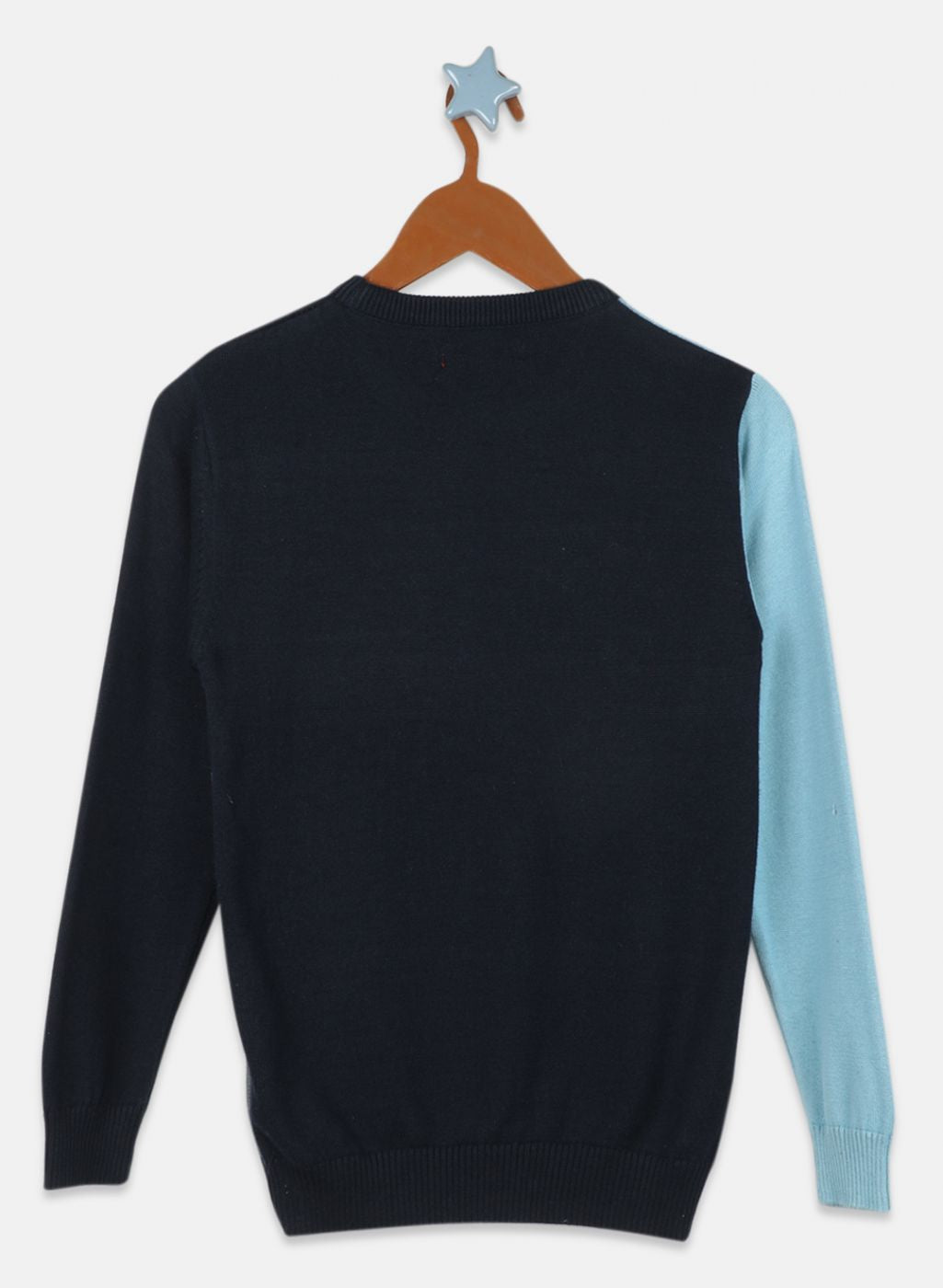 Boys Navy Blue Solid Pullover