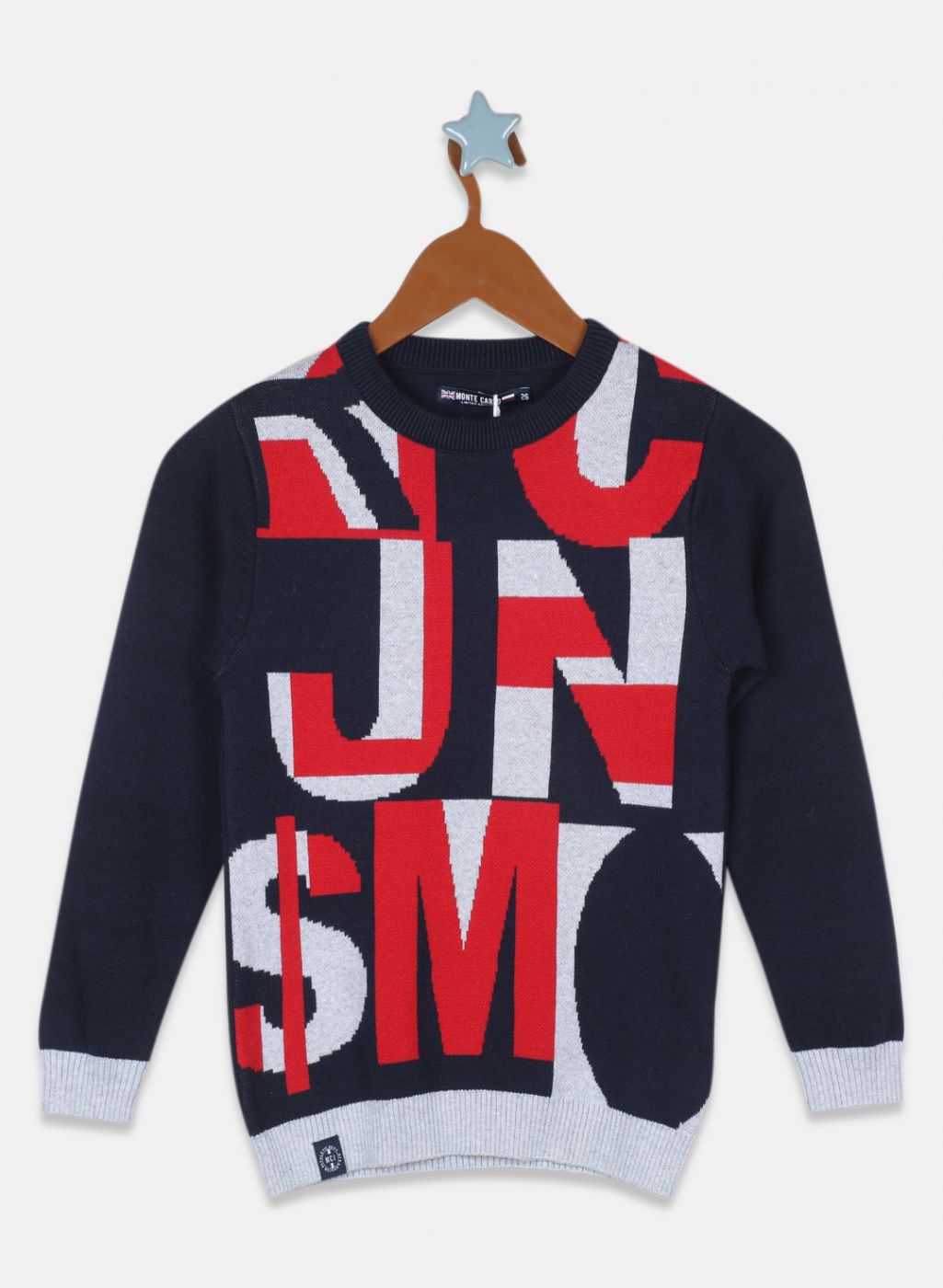 Buy Boys Navy Blue Jaquard Pullover Online in India Monte Carlo