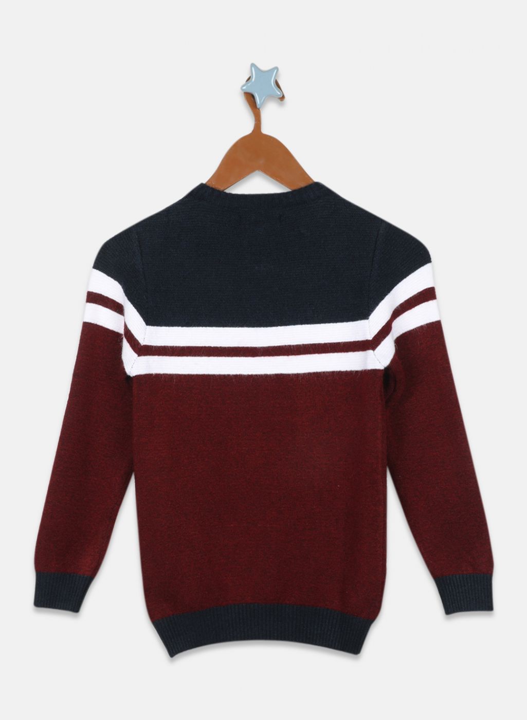 Boys Maroon Solid Pullover