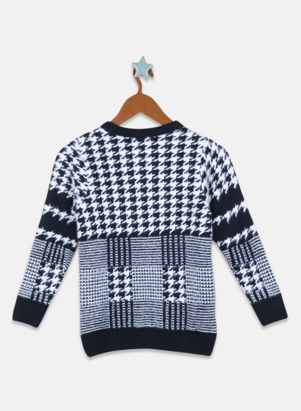 Boys NAvy Blue Jaquard Pullover