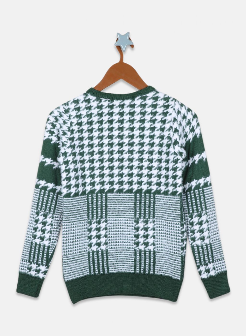 Boys Green Jaquard Pullover