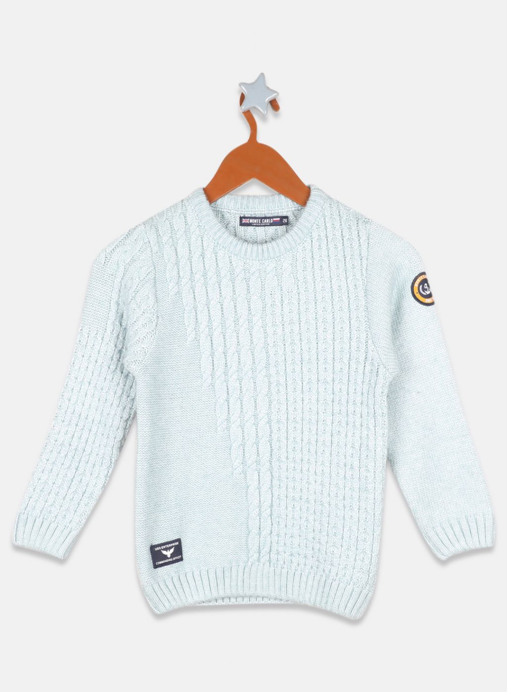 Boys Blue Printed Pullover