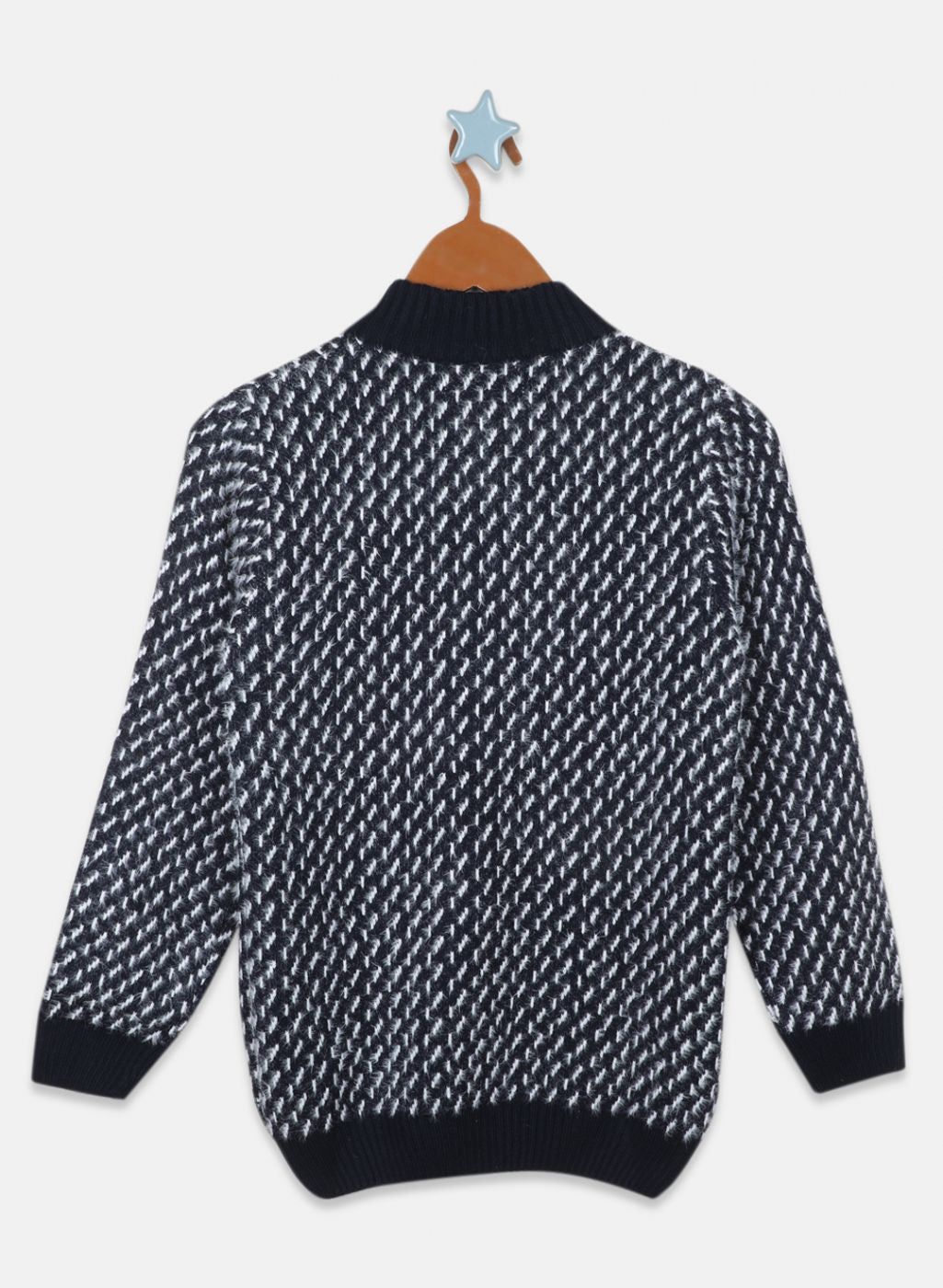 Boys NAvy Blue Jaquard Pullover