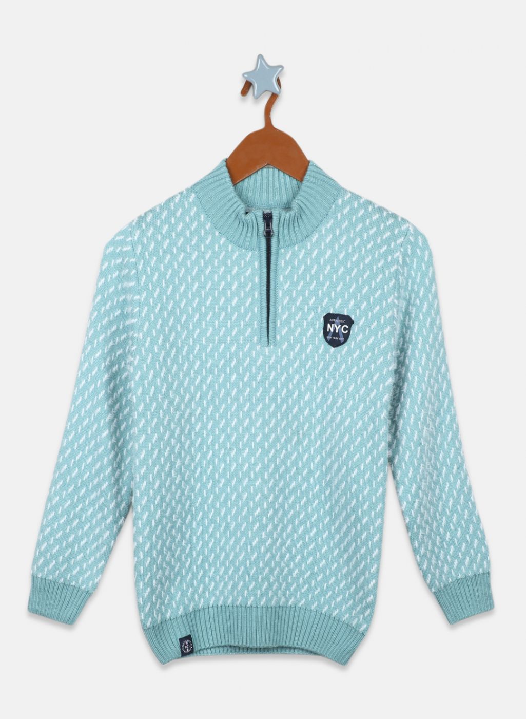 Boys Blue Jaquard Pullover