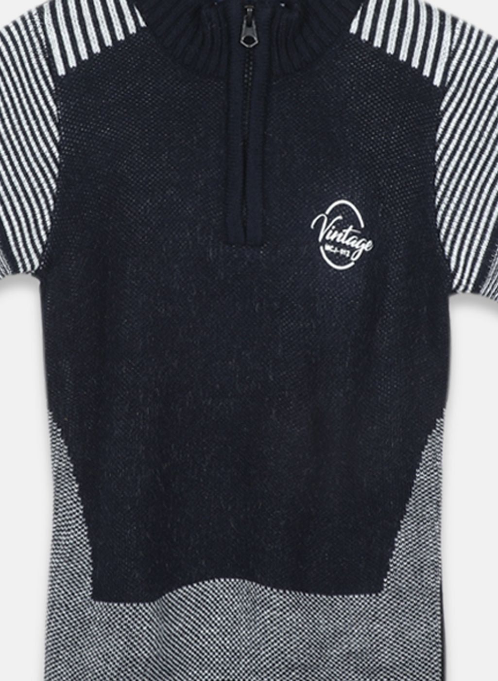 Boys NAvy Blue Jaquard Pullover