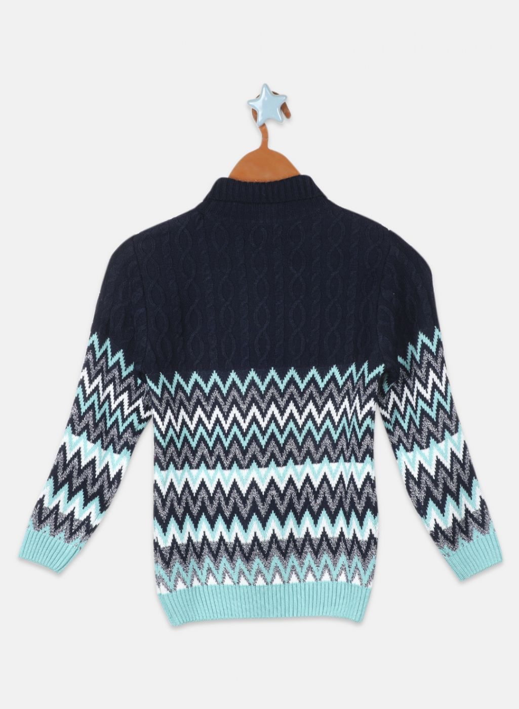 Boys NAvy Blue Zig-Zag Pullover