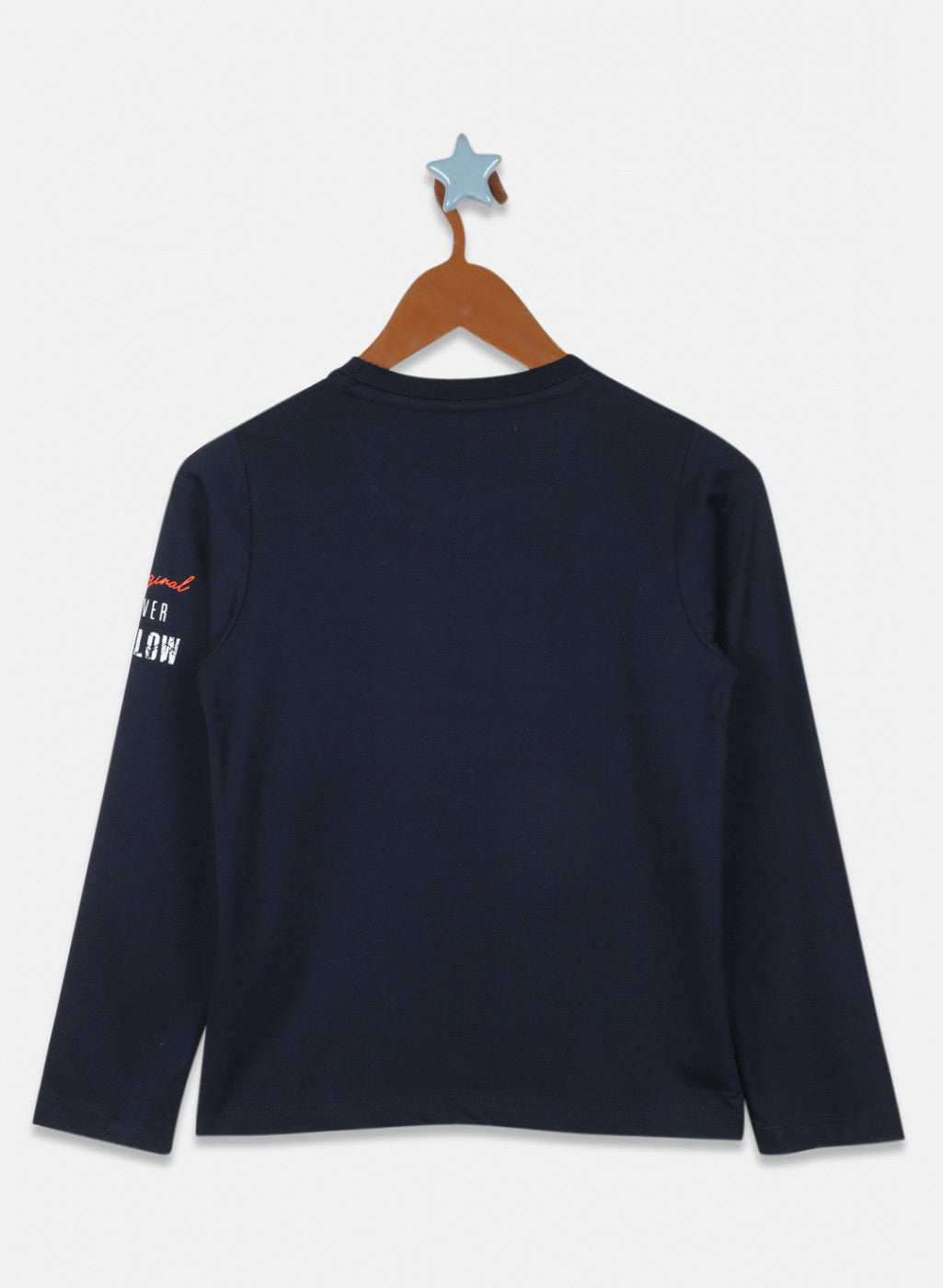 Boys Navy Blue Printed T-Shirt