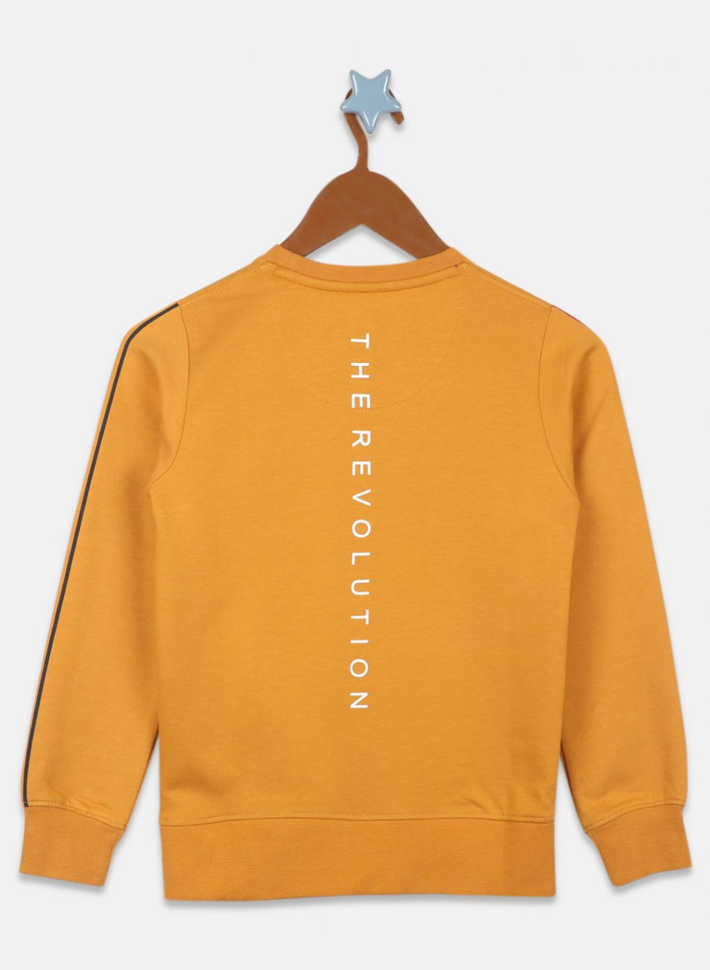 Boys Mustard Printed Sweatshirt