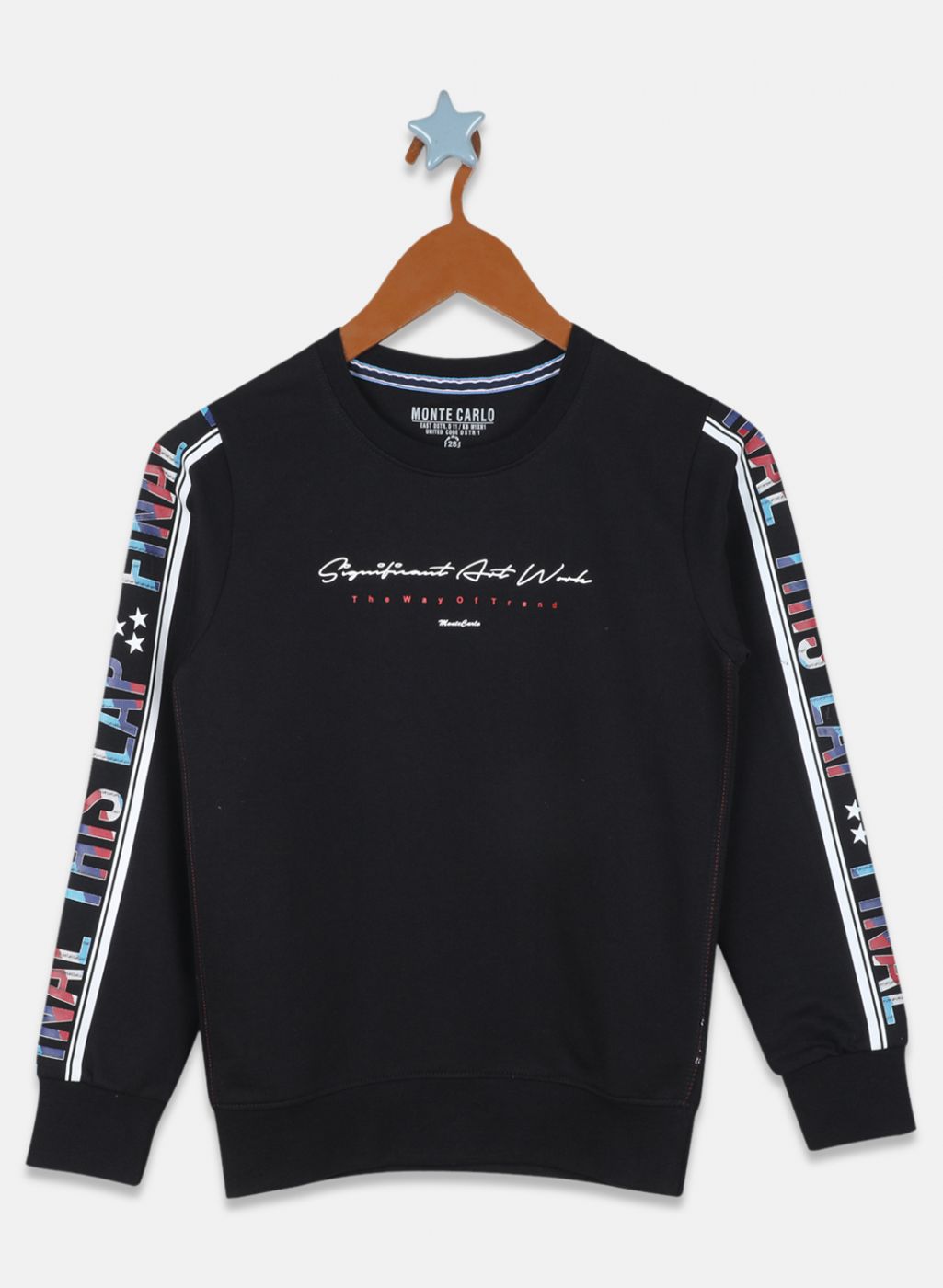 Boys Black Printed Sweatshirt