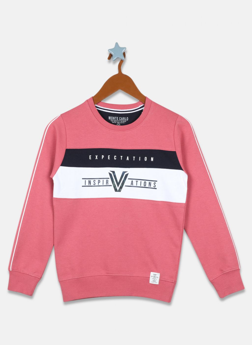 Boys Pink Printed Sweatshirt