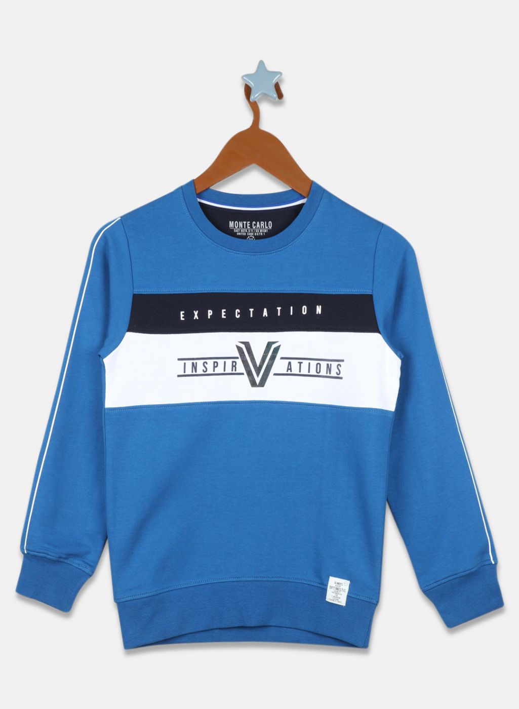 Boys Blue Printed Sweatshirt
