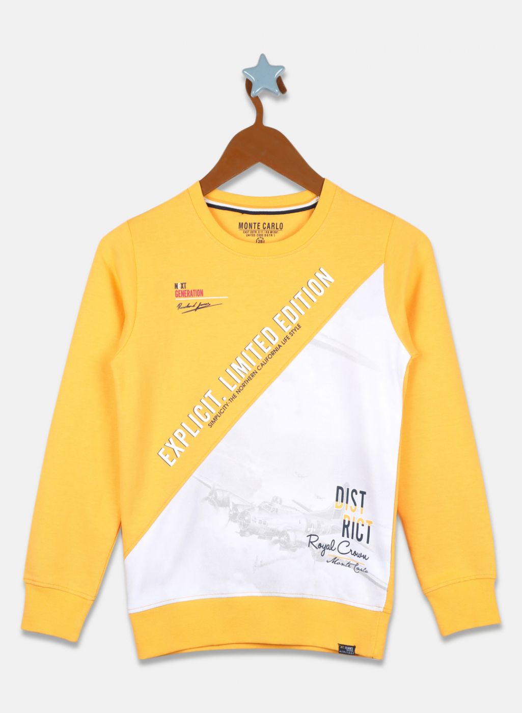 Buy Boys Yellow Printed Sweatshirt Online in India Monte Carlo