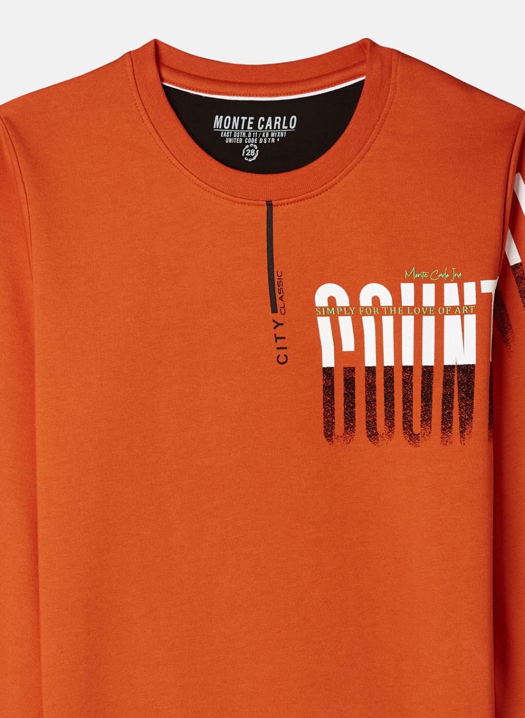 Boys Orange Printed Sweatshirt