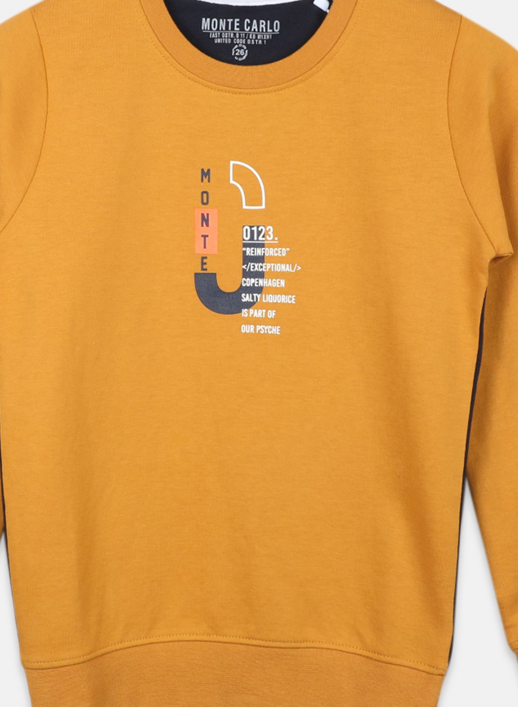 Boys Mustard Printed Sweatshirt