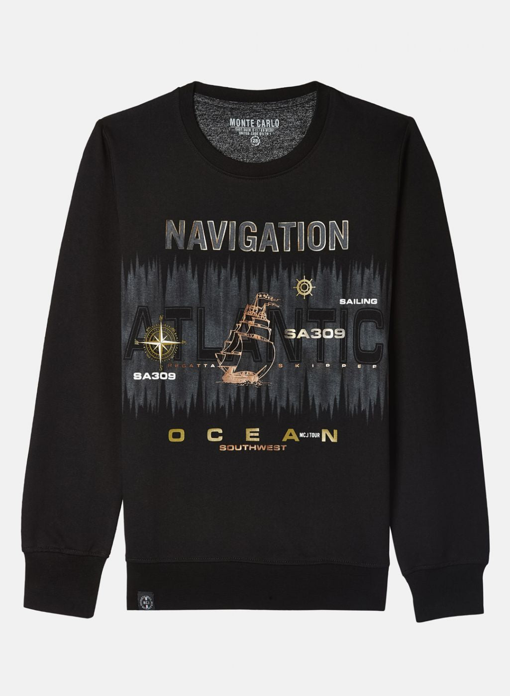 Boys Black Printed Sweatshirt