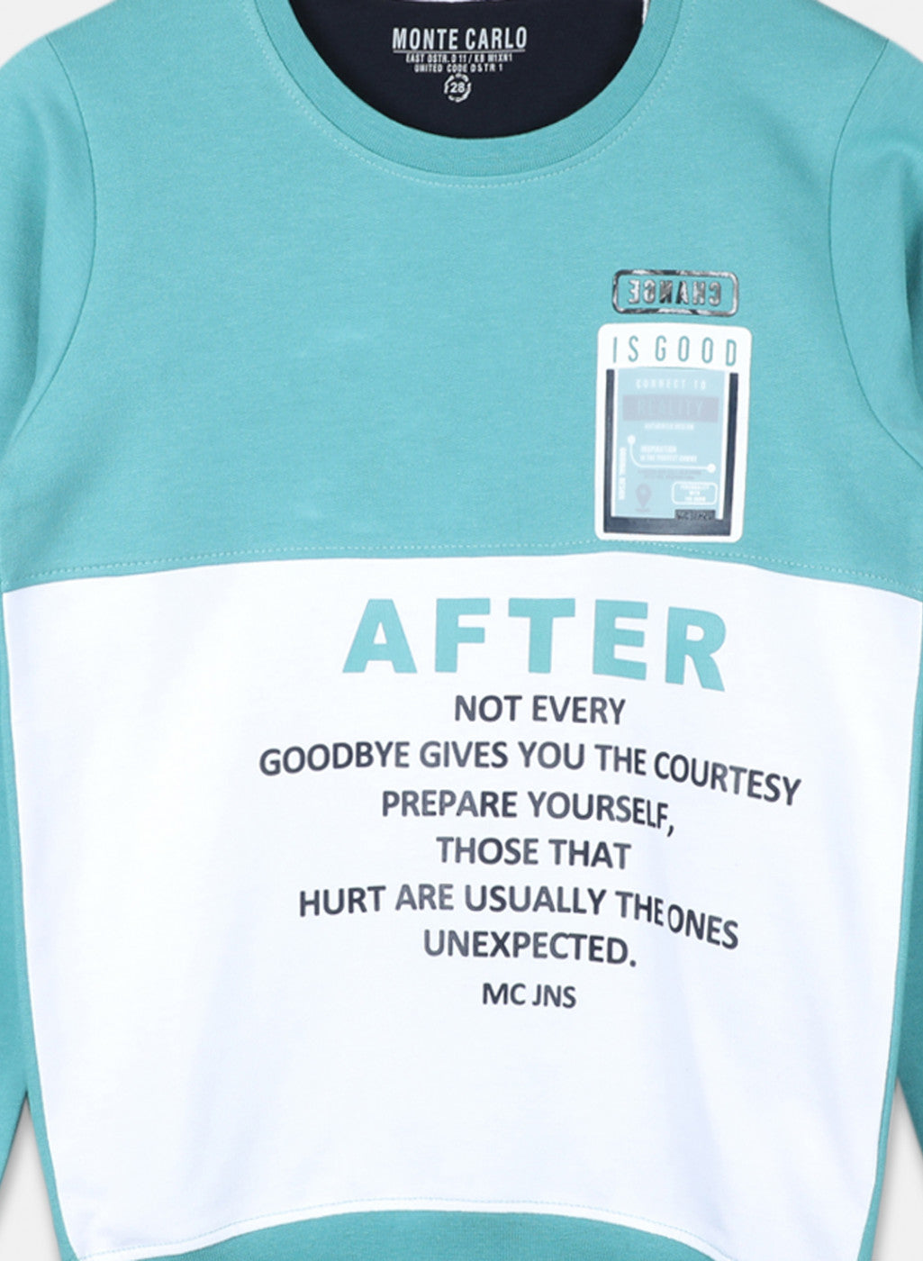 Boys Light Green Printed Sweatshirt