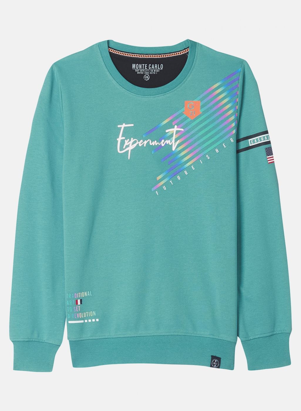 Boys Green Printed Sweatshirt