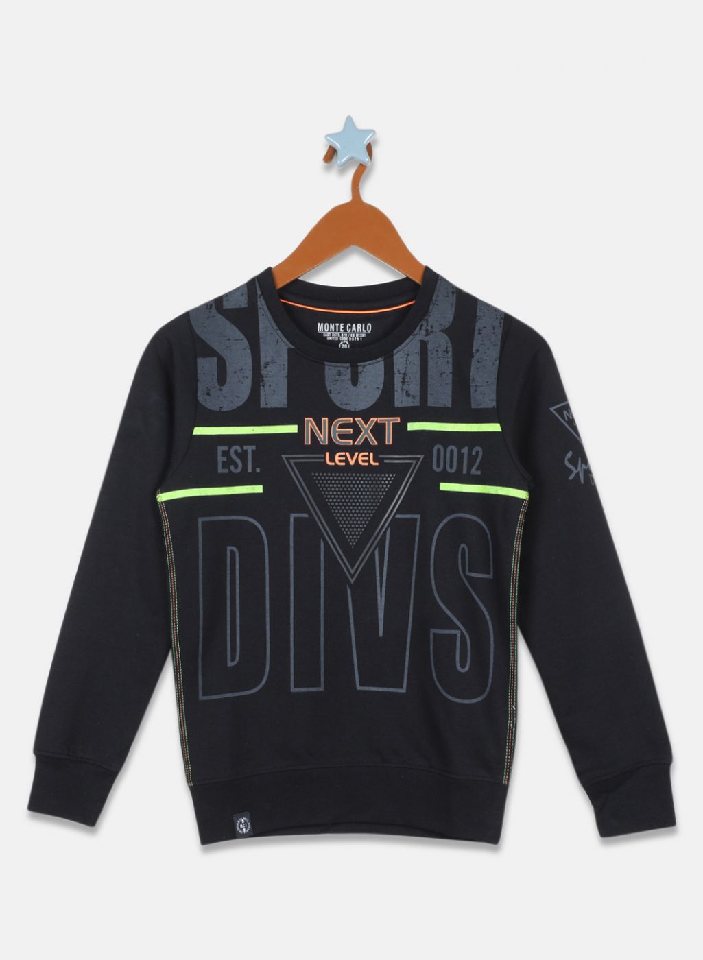 Boys Black Printed Sweatshirt